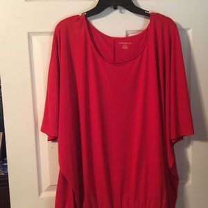 Lane Bryant red shirt with elastic waist